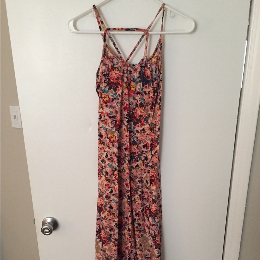 Floral pink maxi dress